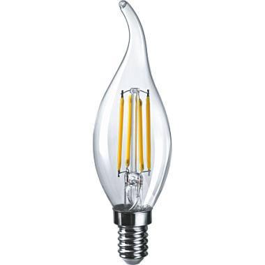 Лампа светодиодная Е14  4Вт 2700К 220-240В филамент свеча на ветру Navigator 71 308