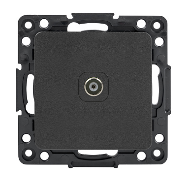 Розетка 1 СП TV механизм EKF Стокгольм черный