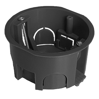 Подрозетник установ. в г/к D=70мм, H=40мм (без винтов) пласт.лапки E.p.plast черный