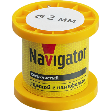 Припой с канифолью ПОС-63, катушка, 2 мм, 50 гр Navigator 93 081