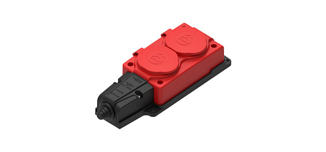 Колодка 2-гн. с з/к с крышкой 16А IP44 (каучук) 250В 2P+PE SE MultiSet красный