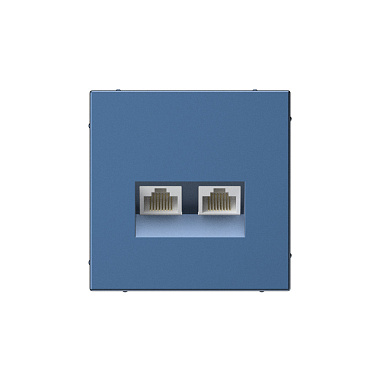 Розетка 1 СП комп. RJ45+RJ45 кат.5е механизм SE ArtGallery аквамарин