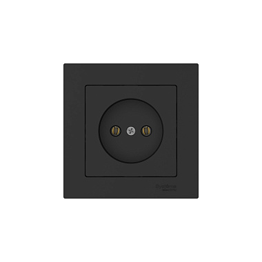 Розетка 1 СП 16А безвинт. зажим SE AtlasDesign карбон