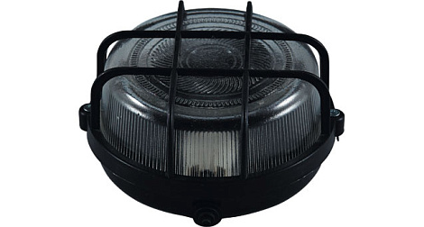 Светильник ЖКХ под лампу Е27 до 100Вт IP54 Луна10 с решеткой черный (корпус - пластик) Владасвет