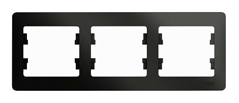 Рамка 3-постовая гориз. SE Glossa антрацит
