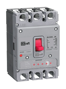 Выключатель автоматический 3P 125А 70кА с электрон. расц. ВА-353E DEKraft
