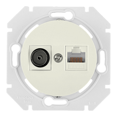 Розетка 1 СП TV+комп.RJ45 кат.5е механизм Bylectrica Прованс бежевый