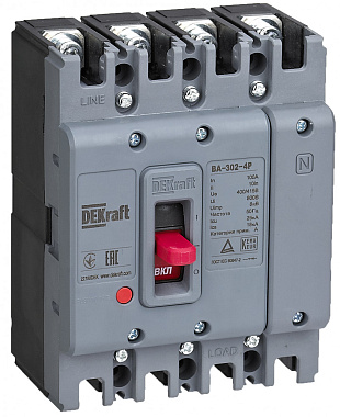 Выключатель автоматический 4P  25А 25кА ВА-302 DEKraft