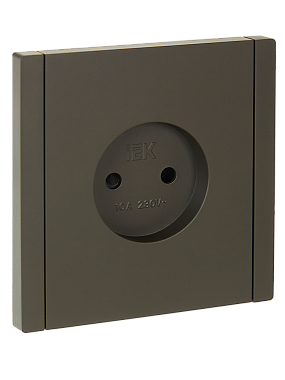 Розетка 1 СП 10А с з/шт IEK FP317 Forte&Piano серый