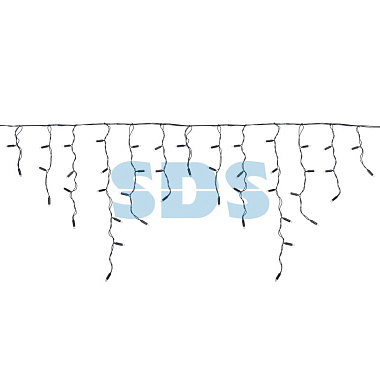 Гирлянда Айсикл (бахрома) светодиодный, 2,4 х 0,6 м, черный провод, 230 В, диоды белые, 88 LED Neon-Night