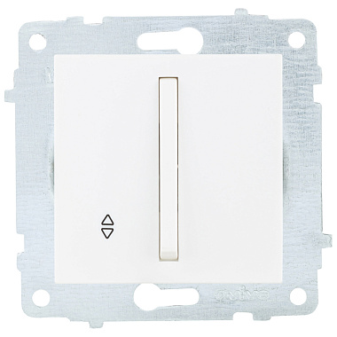 Выключатель 1 СП 10А проходной узкая клавиша механизм Ovivo белый