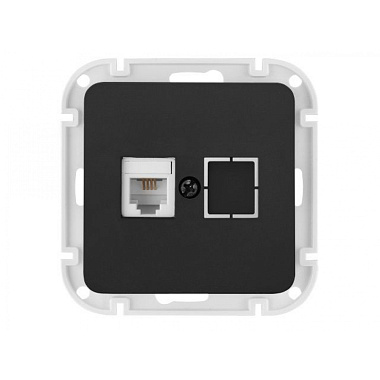 Розетка 1 СП телефонная RJ11 механизм Bylectrica Astrum карбон