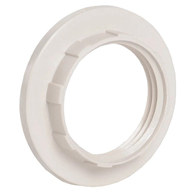 Кольцо прижимное к патрону Е14 пластик белый индивидуальный пакет IEK