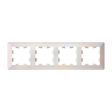 Рамка 4-постовая SE AtlasDesign Air жемчуг/дымчатый белый