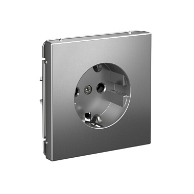 Розетка с заземлением 1 СП 16А механизм безвинт. зажим SE ArtGallery сталь