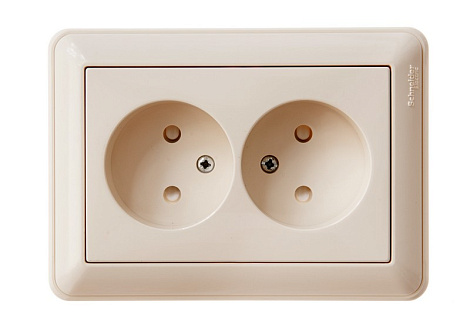 Розетка 2 СП 16А с з/шт SE W59 слоновая кость