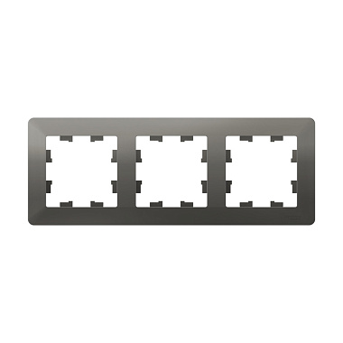 Рамка 3-постовая SE AtlasDesign Air сталь/дымчатый черный